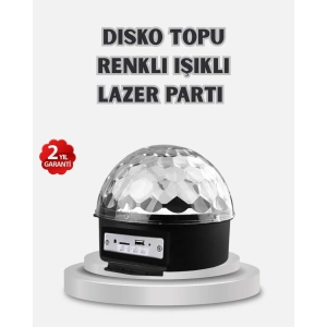 BFS LED Disko Küresi Bluetooth Hoparlörlü Ritimle Senkronize Döner Işıklı
