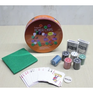 BFS Metal Kutulu 120 Chip Ve 2 Adet İskambil  Kağit Setine Sahip Poker Oyunu Alk3535