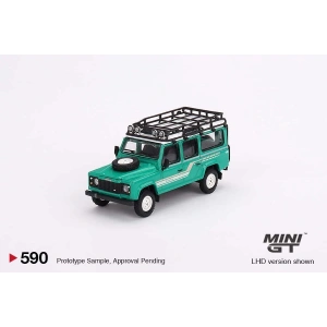 BFS   Mini GT 1/64 Land Rover Defender 110 1985 County Station Wagon Trident Green