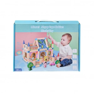 BFS Nessiworld KZL-2102102 Ahşap Mimari Yapı Blokları 128 Parça