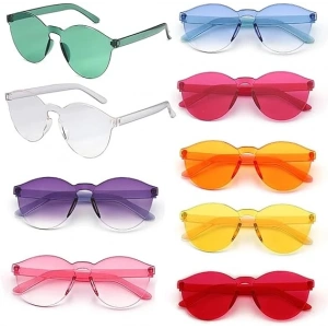 BFS   Oval Şekilli Çerçevesiz Parti Gözlüğü 6 Renk 6 Adet