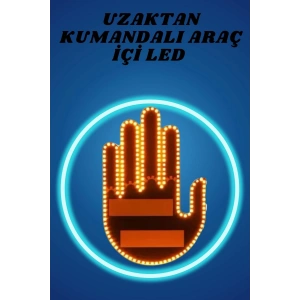 BFS Pilli Led Işık Araç Camı İçin Uzaktan Kumandalı El Simgesi
