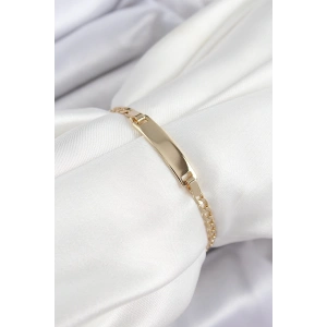 Mey İthalat® Pirinç Dikdörtgen Model Gold Renk Xuping Bebek Künyesi