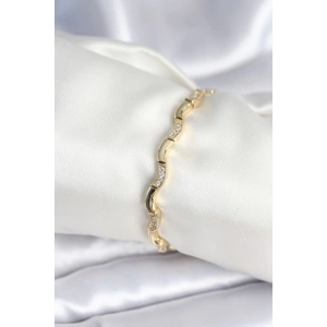 BFS Pirinç Gold Renk Dalgalı Model Kadın Bileklik