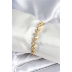 BFS Pirinç Gold Renk Kalp Model Kadın Bileklik