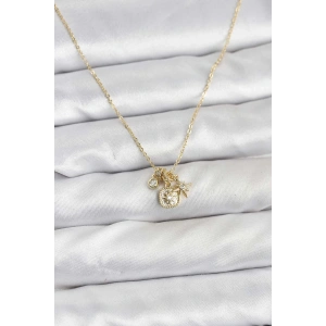 BFS Pirinç Gold Renk Minimal Charmlı Kadın Kolye