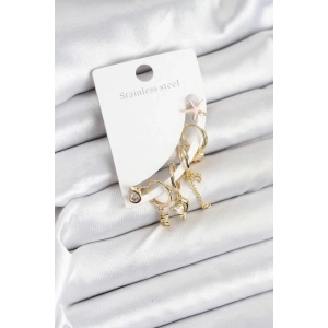 BFS Pirinç Gold Renk Set Küpe