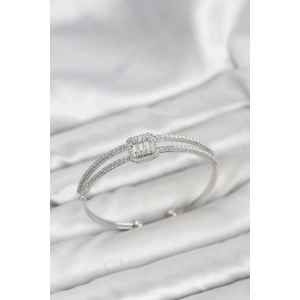 BFS Pirinç Gümüş Renk Baget Model Kadın Bileklik