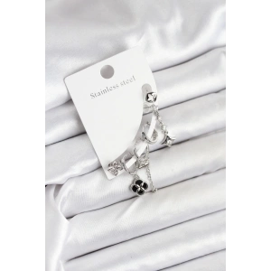 BFS Pirinç Gümüş Renk Kadın Set Küpe