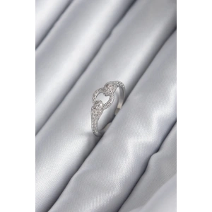 BFS Pirinç Gümüş Renk Zirkon Taşlı Yılan Model Kadın Yüzük