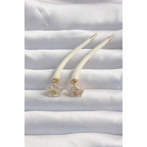 BFS Pirinç Krem Renk Botega Küpe