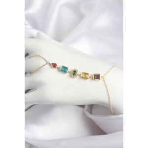 BFS Pirinç Renkli Zirkon Taşlı Model Gold Renk Şahmeran