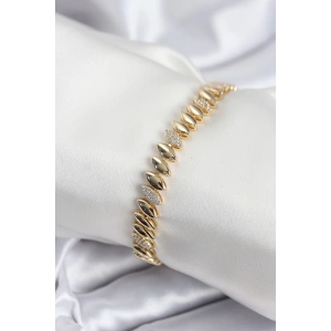 BFS Pirinç VIP Seri Gold Renk Arpa Model Kadın Bileklik