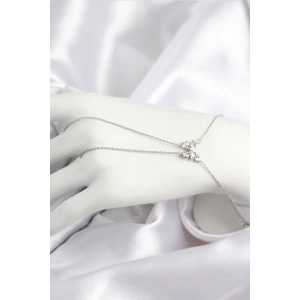 BFS Pirinç Zirkon Taşlı Kelebek Model Gümüş Renk Şahmeran