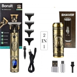 BFS Pro 2 İn 1 Vintage Traş Makinesi Şarjlı Dijital Göstergeli Aliminyum Gövde