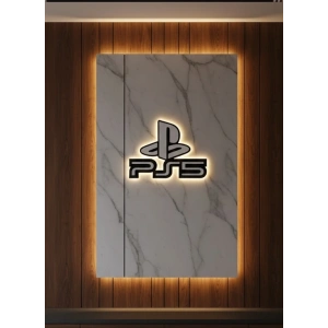 BFS PS5 Logo Dekoratif Duvar Süsü Oyun Odası ve Salon Uyumu
