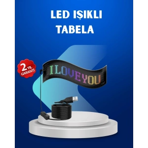 BFS RGB Renkli LED Ekran Tabela USB Bağlantılı ve Kayan Yazı Destekli