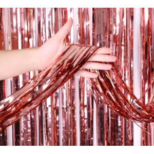 BFS  Rose Gold Püsküllü Kapı Perdesi - Parti, Bekarlığa Veda, Doğum Günü 1x2 m
