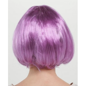 BFS   Rose Pembe Renk Düz Kesim Küt Parti Peruğu Kısa Takma Saç