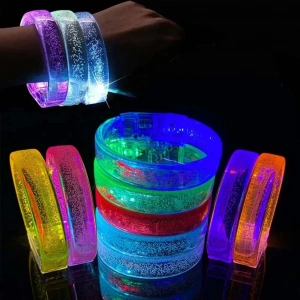 BFS  Sarı Led Işıklı Baskı Yapılabilen Pilli Bileklik Bilezik 1,5 cm Genişlik