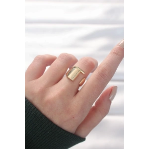 BFS T Harfli Altın Renk Ayarlanabilir Yüzük