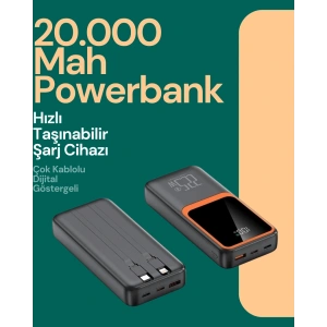 BFS Taşınabilir Şarj Cihazı 20000 mAh | 22.5W Hızlı Şarj + Dijital Ekran + Kablo Dahil