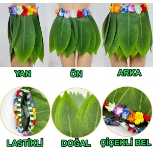 BFS   Tropikal Esintili Hawaii Yapraklı Parti Eteği Çocuk Boy