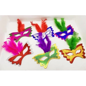 BFS   Tüylü Kağıt Parti Venedik Balo After Maskesi 6 Adet