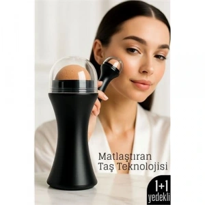 BFS Volkanik Taşlı Yağ Emici Yüz Roller - + Yedek Taşlı Set – Ciltteki Yağı Anında Al, Mat Görünüm Kazan!