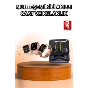 BFS Wireless Şarjlı Akıllı Saat ve Dijital Göstergeli Kablosuz Bluetooth Kulaklık Nabız Ölçer