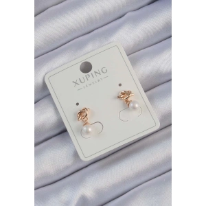 BFS Xuping Rose Renk İnci Taşlı Düğüm Küpe