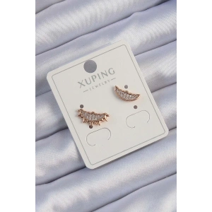 BFS Xuping Rose Renk Zirkon Taşlı Ay ve Güneş Tasarımlı Küpe
