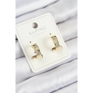 BFS Xuping Zirkon Taşlı Desenli Halka Model Gold Renk Kadın Küpe