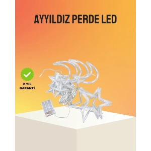 BFS Yanıp Sönen ve Sabit Modlu Yıldız Ay Perde Led Işık