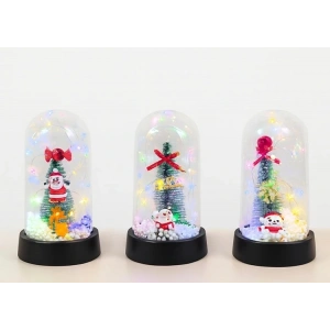 BFS Yılbaşı Temalı Işıklı  Dekoratif Cam Fanus Alk5076