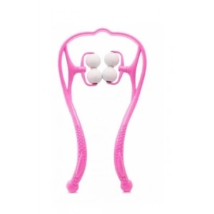 Boyun Bacak Ayak Bel Masaj Aleti Çok Fonksiyonlu Manuel 4 Tekerlekli - Pembe