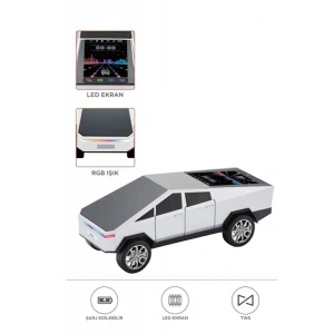 D68 Cyber Model Araba Tasarımlı Bluetooth Hoparlör 15w Güçlü Ses Rgb Led /tws/usb Beyaz