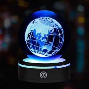 Dünya Tasarımlı Usbli Dönen Cam Küre