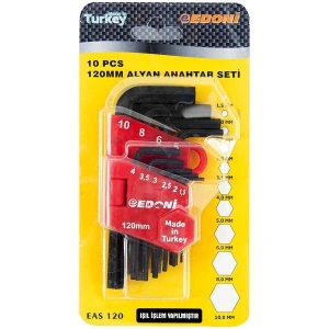 Edoni 120 Mm 10 Parça Alyan Seti Siyah