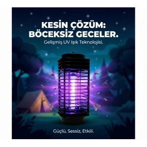 Elektrikli Sinek Öldürücü Cihaz Cız Lamba Mor Işık