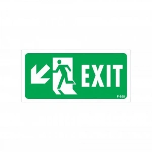 Exit Sol Aşağı Uyarı Levhası 17,5x25 KOD:958