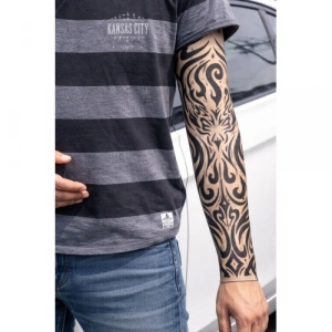 Giyilebilir Kol Dövmesi Çorap Dövme 3D Baskılı Kol Bacak Dövme 2 Adet Model 9