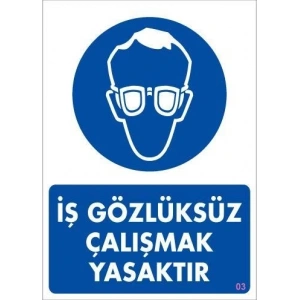 İş Koruyucu Takınız Uyarı Levhası 25x35 KOD:3
