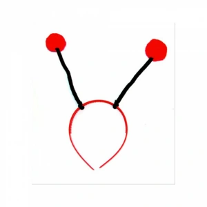 Kırmızı Ponponlu Gösteriler İçin Plastik Uğur Böceği Tacı