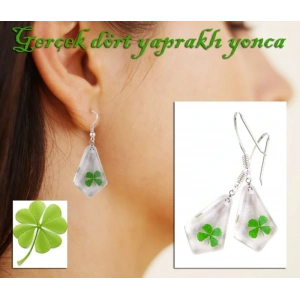 Küpe  - Dört Yapraklı Yonca (gerçek Yonca)