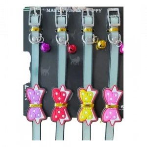 Kurdeleli ve Zilli Silikon Kedi Tasması