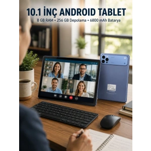 Mey İthalat® 10.1 İnç Android Tablet 8 GB RAM 256 GB Depolama Yeni Nesil