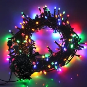 Mey İthalat® 10m 100 Led Boncuk Lamba RGB Işık Siyah Kablo