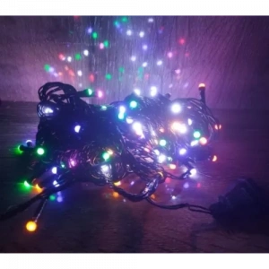 Mey İthalat® 10m 100 Led Damla Uçlu RGB Işık SİYAH Kablo
