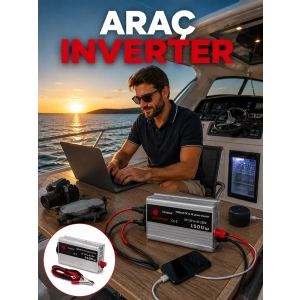Mey İthalat® 1500W Yüksek Güç Çıkışlı Araç Inverter
